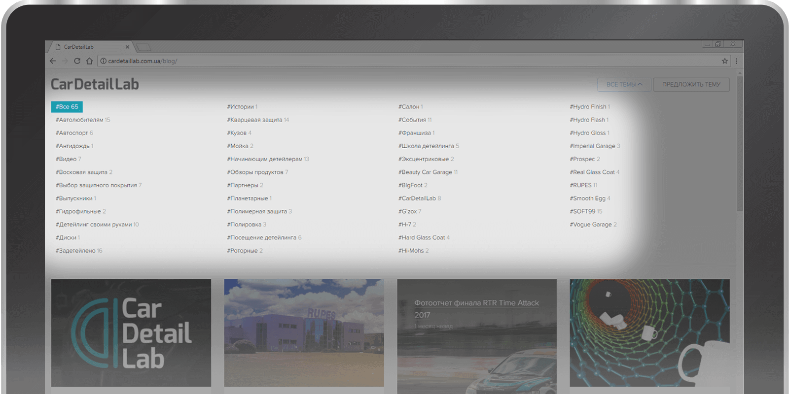 Блог о детейлинге. Список тем