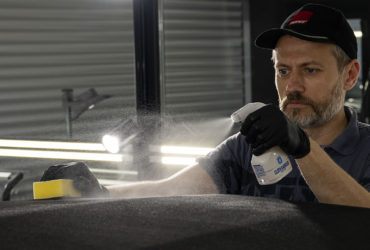 нанесение защиты на тканевую крышу авто