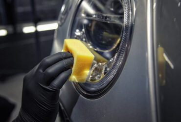 нанесение защиты на фары Bentley Bentayga